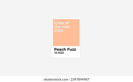 Color of the year 2024. Peach Fuzz color card. 