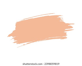 Color of the Year 2024 peach fuzz sample Vector paint brush spot Hand painted trendy color background Ink scribble dab clipart