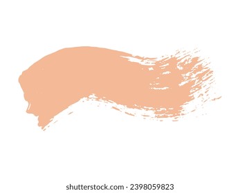 Color of the Year 2024 peach fuzz sample Vector paint brush spot Hand painted trendy color background Ink scribble dab clipart