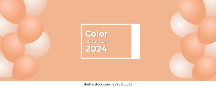 Color of the Year 2024. Peach fuzz. Vector