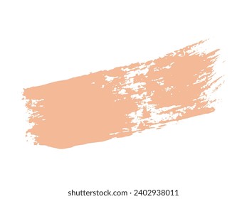 Color of the Year 2024 peach fuzz sample Vector paint brush spot Hand painted trendy color background Ink scribble dab clipart