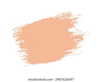 Color of the Year 2024 peach fuzz sample Vector paint brush spot Hand painted trendy color background Ink scribble dab clipart