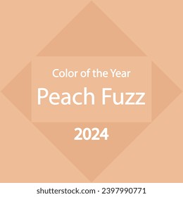 Color of the year 2024 template in trendy Peach Fuzz color