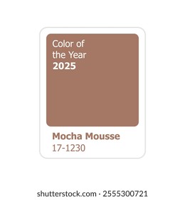 Color of the Year 2025, Mocha Mousse 17-1230. Vector illustration
