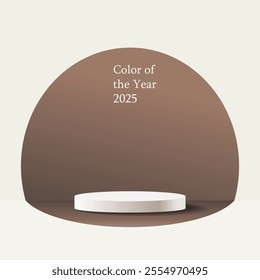 Color of the year 2025 showcased in a muted brown hue on a neutral background