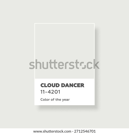Color Of The Year 2026. Cloud dancer. Vector illustration