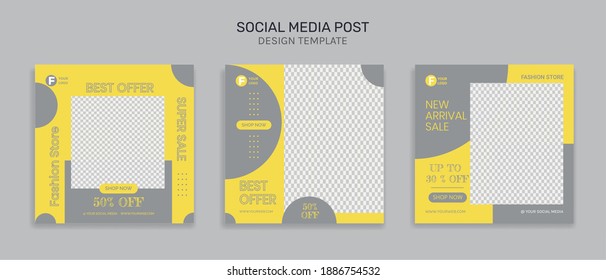 Color Of the year Fashion sale social media post square template with image placeholder elegant design for social media promotion