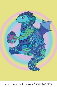 Color zentagle. Idea for magazines and children's books.