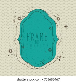 color zigzag lines background with blue decorative frame best quality text vector illustration