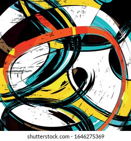 colorabstract ethnic pattern in graffiti style with elements of urban modern style bright quality illustration for your design
