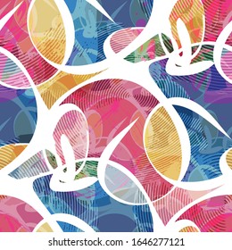 colorabstract ethnic seamless pattern in graffiti style with elements of urban modern style bright quality illustration for your design