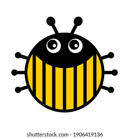Colorado beetle cartoon vector. Bug character. Insect sticker. Isolated illustration on white background.