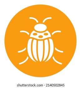Colorado beetle flat glyph icon. Agriculture sign. Graph symbol for your web site design, logo, app, UI. Vector illustration, EPS10.