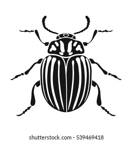 Colorado beetle icon in black style isolated on white background. Insects symbol stock vector illustration.