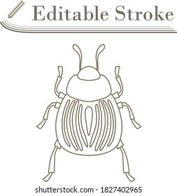 Icono del escarabajo de Colorado. Diseño sencillo de Stroke modificable. Ilustración vectorial.