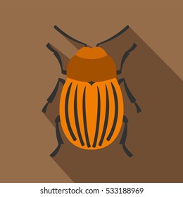 Colorado beetle icon. Flat illustration of colorado beetle vector icon for web