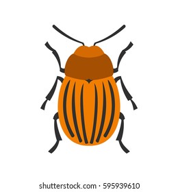 Colorado beetle icon in flat style isolated on white background vector illustration