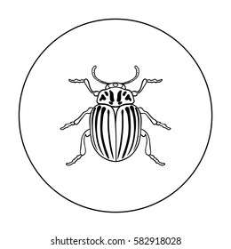 Colorado beetle icon in outline style isolated on white background. Insects symbol stock vector illustration.