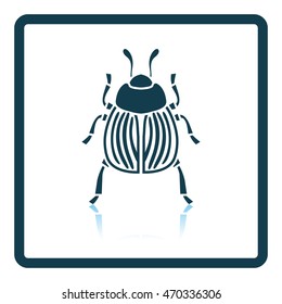 Colorado beetle icon. Shadow reflection design. Vector illustration.