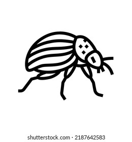 colorado beetle line icon vector. colorado beetle sign. isolated contour symbol black illustration