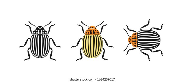 Colorado beetle logo. Isolated colorado beetle on white background