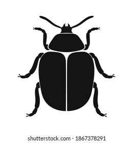 Icono del vector del escarabajo de Colorado. Silueta negra del escarabajo colorado. Icono de insecto aislado. Ilustración vectorial. Logo de escarabajo de Colorado en estilo plano