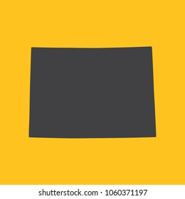 Colorado black map,border on orange background. Vector illustration.