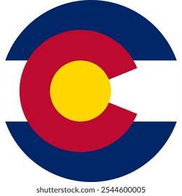 Colorado Circle Flag, Circle Flag of Colorado, USA, Vetor Images