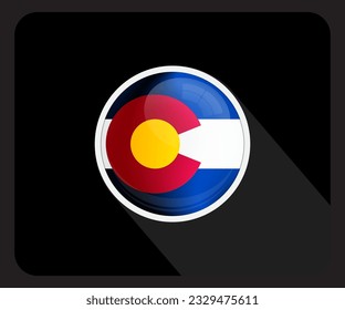 Colorado Circle Glossy Pride Flag Icon
