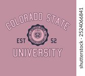 Colorado College slogan vector with typography , Colorado United States vector illustration college
