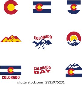 Colorado conjunto de iconos conjunto de colecciones vectoriales