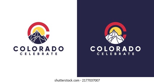 colorado day logo design with letter c and colorado crest