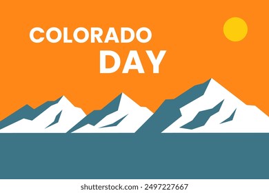 Colorado day with mountains scenery poster illustration