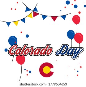 Colorado day pattern red blue august balloon banner