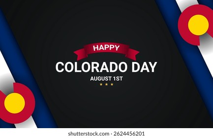 Colorado Day template design august 1st. Suitable for greeting card, banner, or poster. Vector illustration.