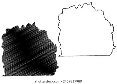 Colorado do Oeste municipality (State of Rondônia or Rondonia, RO, Municipalities of Brazil, Federative Republic of Brazil) map vector illustration, scribble sketch Colorado do Oeste map