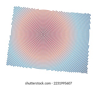 Mapa de puntos de Colorado. Forma de estilo digital de Colorado. Icono tecnológico del estado de estados unidos con puntos degradados. Impresionante ilustración vectorial.