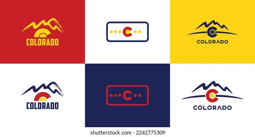 Colorado emblem badge with mountain illustration