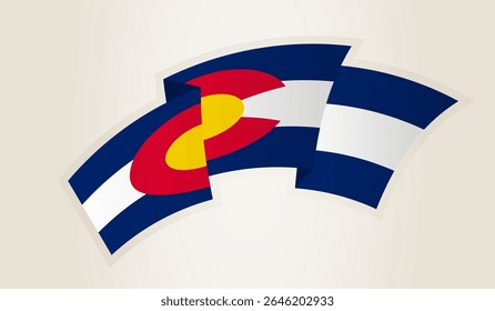 Bandera de Colorado en forma de cinta Abstractas, símbolo nacional del Colorado. Este Vector es ideal para su uso en eventos nacionales, Día de la Independencia, competiciones deportivas internacionales.