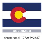 colorado flag. American state flags in official colors and proportions