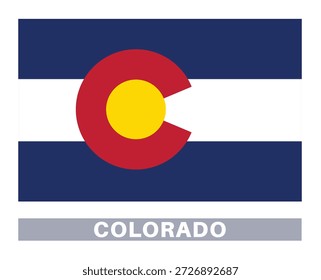 Bandera de Colorado. Banderas del Estado americano en colores y proporciones oficiales