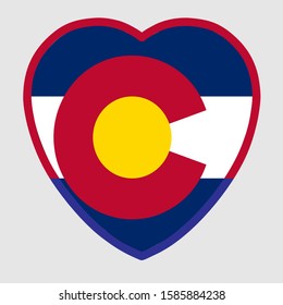 Colorado Flag In Heart Shape Vector illustration Eps 10