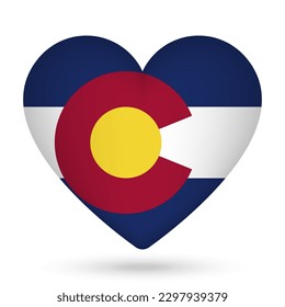 Colorado flag in heart shape. Vector illustration.