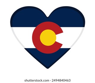 Colorado flag heart shaped. vector