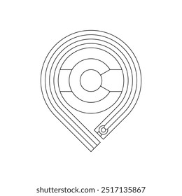 colorado flag icon mapa pin outline. ilustração vetorial isolado no fundo branco