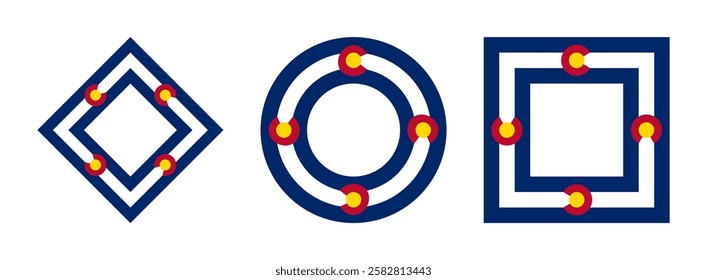 colorado flag icon set. vector illustration isolated on white background