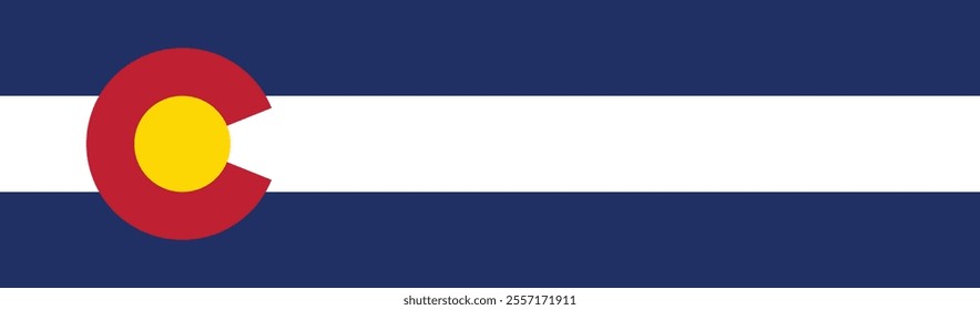 Colorado flag long banner digital vector illustration