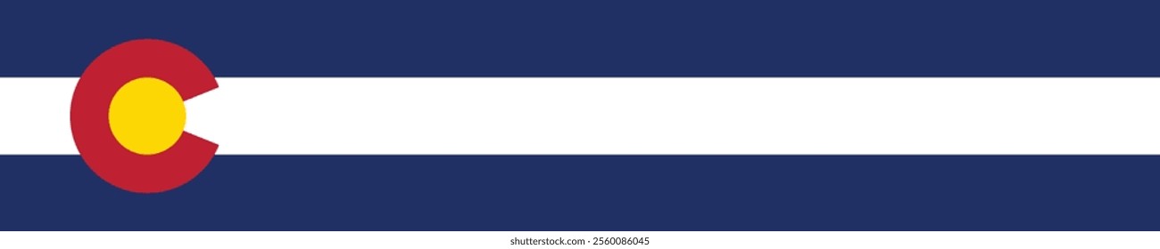 Colorado flag long banner digital vector illustration