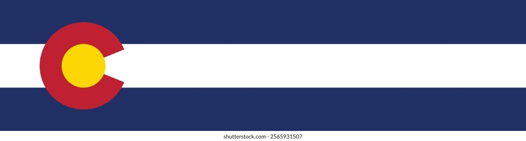 Colorado flag long banner digital vector illustration