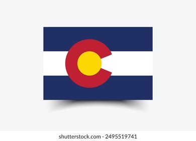 Colorado flag. Flag of Colorado. The official ratio. Flag icon. Standard color. Standard size. A rectangular flag. Computer illustration. Digital illustration. Vector illustration.